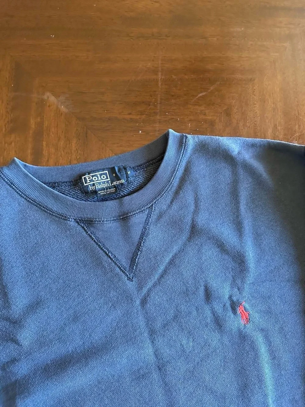 Vintage Polo Ralph Lauren Sweatshirt Navy Blue Faded Men’s Size M